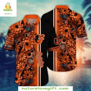 Baltimore Orioles Hawaiian Shirt Floral Print MLB Baseball Apparel