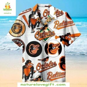 Baltimore Orioles MLB Hawaiian Shirt Classic Logo Baseball Apparel