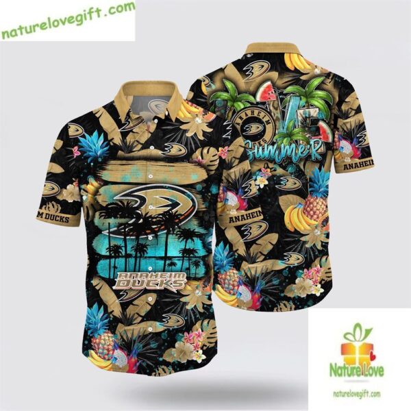 Anaheim Ducks Hawaiian Shirt Tropical Fruits Summer Shirt LVNMGHOR7K