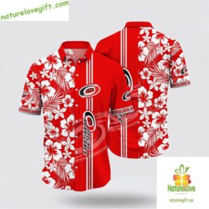 Carolina Hurricanes Hawaiian Shirt Tropical Apricot Blossom Summer Fan Gear