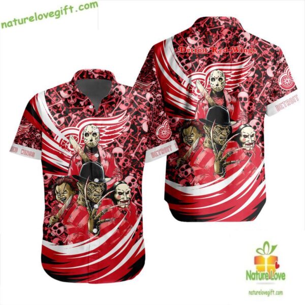 Detroit Red Wings Halloween Hawaiian Shirt Hockey Fan Gift LVF7E0DA3F743501B