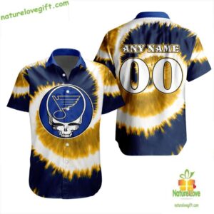 Grateful Dead St Louis Blues Tie Dye Hawaiian Shirt