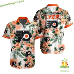 Philadelphia Flyers Hawaiian Shirt Tropical Button Up Hockey LV7498547AF9A2B62C