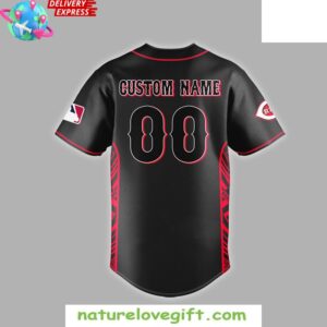 MLB Cincinnati Reds Red Black Stripped Baseball Jersey