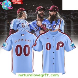 Philadelphia Phillies Nike Light Blue Custom Baseball Jersey