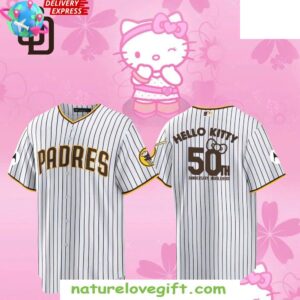 San Diego Padres Hello Kitty 50th Anniversary Baseball Jersey