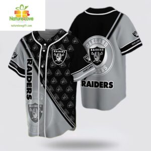 Oakland Raiders NFL Jersey Shirt Baseball Style