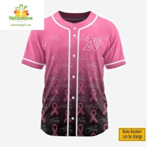MLB Oakland Athletics Pink Breast Cancer Jersey Custom Name Number