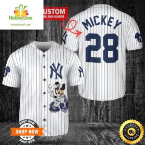 New York Yankees Mickey Mouse Baseball Jersey for Fans