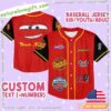 Lightning McQueen Baseball Jersey Custom Cars Team Apparel