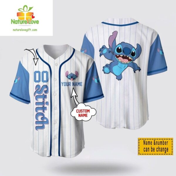Personalized Lilo Stitch Baseball Jersey Shirt Custom Name Number