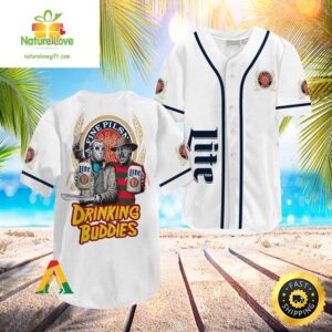 Freddy Jason Halloween Baseball Jersey Miller Lite Horror Fan