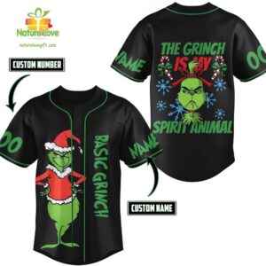 Grinch Baseball Jersey Personalized Name and Number Shirt