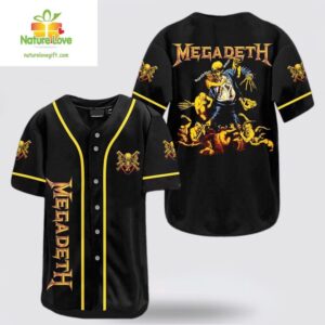 Megadeth Rock Band Baseball Jersey Shirt Music Tee