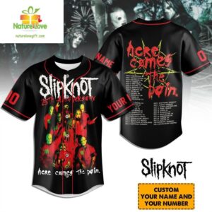Slipknot 25th Anniversary Here Comes The Pain Jersey Baseball Tee