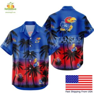Kansas Jayhawks Hawaiian Shirt Tropical Coconut Forest Fan Gear