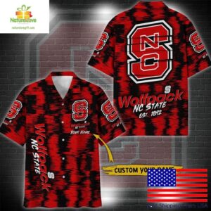 NC State Wolfpack Ikat Hawaiian Shirt for Fans