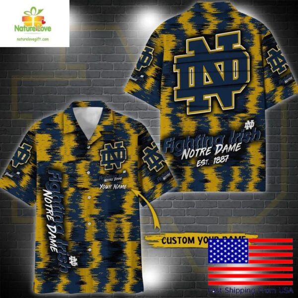 Notre Dame Fighting Irish Ikat Hawaiian Shirt for Fans