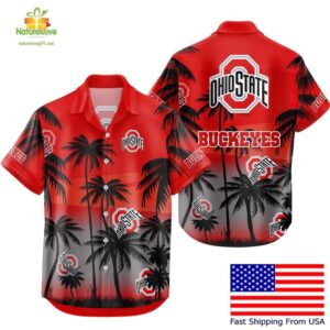 Ohio State Buckeyes Hawaiian Shirt Coconut Forest Tropical Fan Gear