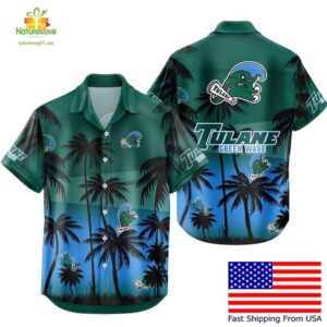 Tulane Green Wave Hawaiian Shirt NCAA Tropical Coconut Fan Style