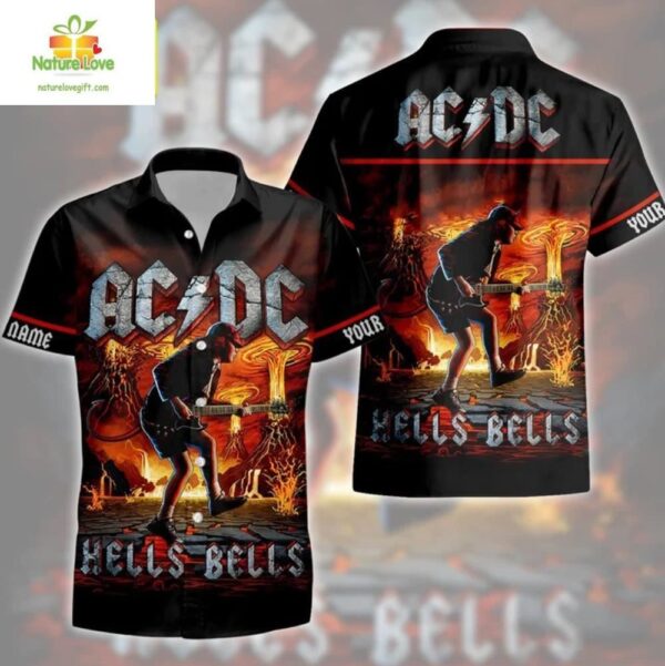 ACDC Hells Bells Tropical Shirt Personalized Hawaii Design