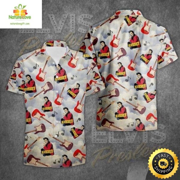 Elvis Presley Hawaiian Shirt Music Gift Guitar Lovers Pattern