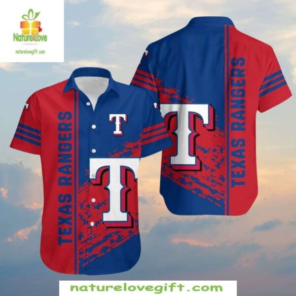 Texas Rangers Hawaiian Shirt MLB Baseball Aloha Shirt Lone Star Splash