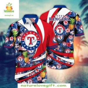 Texas Rangers Hawaiian Shirt Pineapple Paradise MLB Baseball Apparel