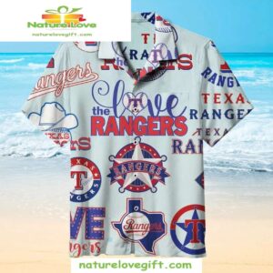 Texas Rangers Hawaiian Shirt MLB Aloha Shirt With Logo Typography