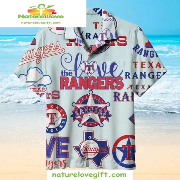Texas Rangers Hawaiian Shirt MLB Aloha Shirt With Logo Typography