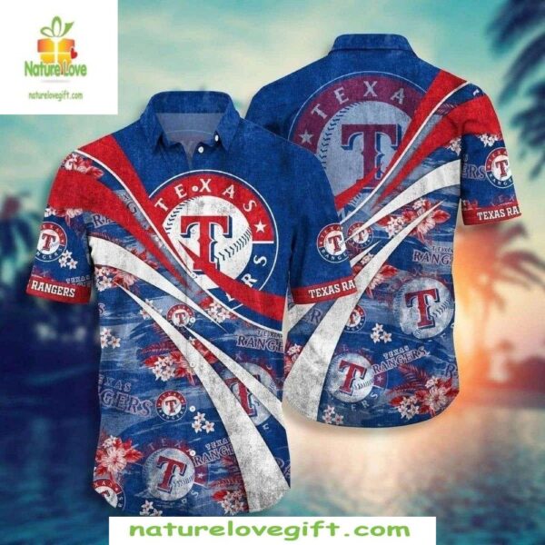 Texas Rangers Hawaiian Shirt Stars Stripes Pride Baseball Apparel