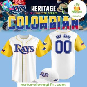 Tampa Bay Rays 2025 Colombian Heritage Jersey Baseball Fan Gear