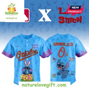 Baltimore Orioles MLB Lilo and Stitch Baseball Jersey