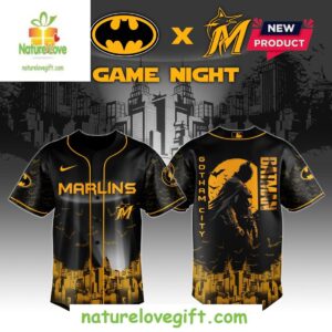 Miami Marlins MLB x Batman Game Night Baseball Jersey 2