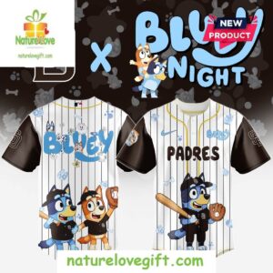 San Diego Padres MLB Bluey And Bingo Baseball Jersey