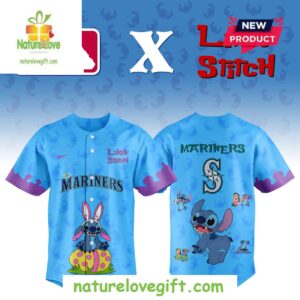 Seattle Mariners MLB x Lilo and Stitch Baseball Jersey 2