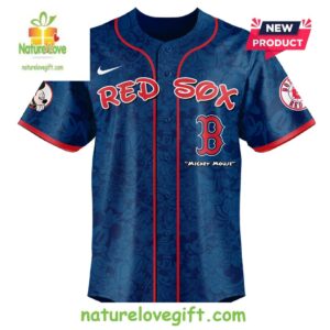 Custom Boston Red Sox x Mickey Night Game Baseball Jersey 2