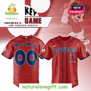 Custom Los Angeles Angels Mickey Night Game Baseball Jersey