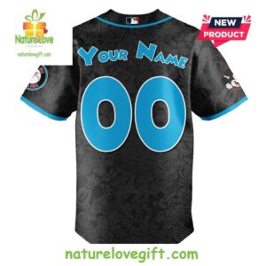 Custom Miami Marlins x Mickey Night Game Baseball Jersey 3