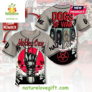 Custom Mötley Crüe Dogs Of War Baseball Jersey