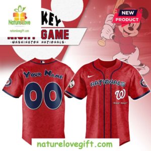 Custom Washington Nationals Mickey Night Game Baseball Jersey
