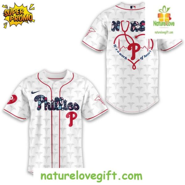 Philadelphia Phillies NURSES NIGHT 2025 White Baseball Jersey
