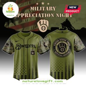 Milwaukee Brewers MLB x Army Military Appreciation Night Baseball Jersey 2