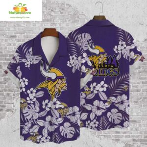 Minnesota Vikings Hibiscus Hawaiian Shirt NFL Game Day Fan Gear