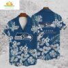 Seattle Seahawks Hibiscus Flower Hawaiian Shirt Football Fan Gift