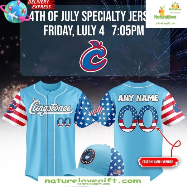 Columbus Clingstones Baseball Jersey 4th Of July Special Edition