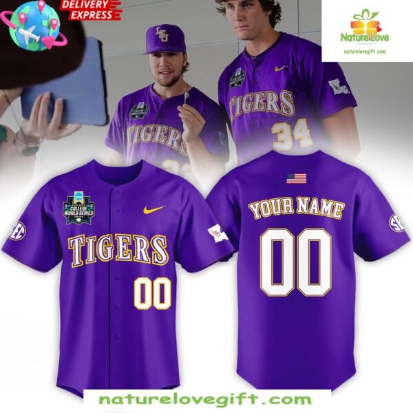 LSU Tigers 2025 College World Series Baseball Jersey