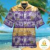 LSU Tigers Hawaiian Shirt Short Sleeve Button Up Aloha Tropical VER019