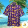 LSU Tigers Hawaiian Shirt Short Sleeve Button Up Aloha Tropical VER04