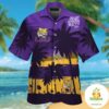 LSU Tigers Palm Button Up Tropical Hawaiian Shirt